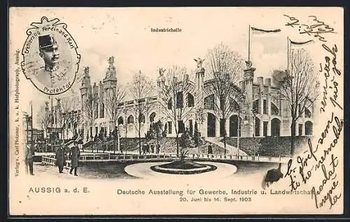 AK Aussig, Deutsche Ausstellung für Gewerbe, Industrie und Landwirtschaft 1903, Industriehalle