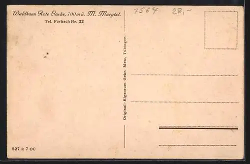 AK Forbach, Restaurant Waldhaus Rote Lache