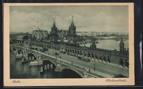 AK Berlin-Friedrichshain, Oberbaumbrücke