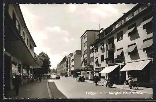 AK Gaggenau i. Murgtal, Hauptstrasse mit Geschäften