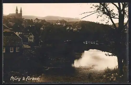 AK Forbach, Blick über die Murg zum Ort