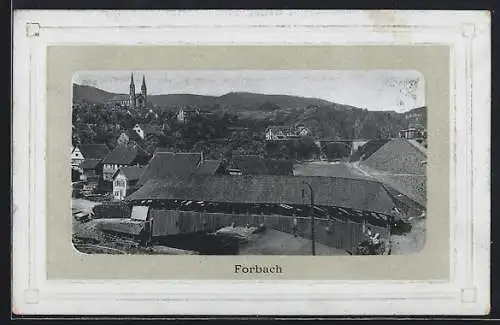 AK Forbach, Ortsansicht mit Kirche