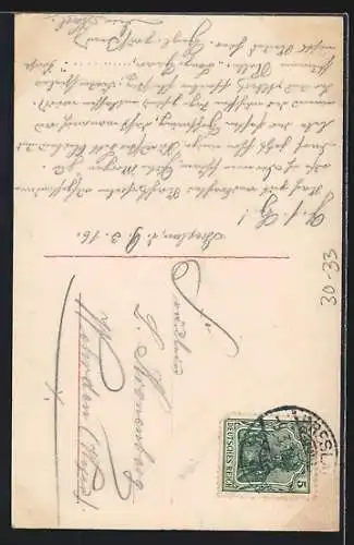 AK Junge in Uniform mit Farben der Reichsfahne-Ein deutscher Gruss, Kinder Kriegspropaganda