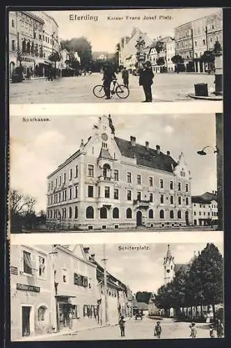 AK Eferding, Kaiser Franz Josef Platz, Sparkasse, Schiferplatz