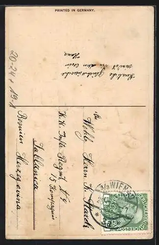 AK Neujahrsgruss, Neujahrsengel, Schwein, Münzen, Kleeblatt