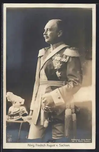 AK Uniformfoto König Friedrich August von Sachsen