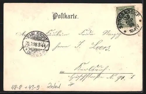 Lithographie Leierkasten auf Volksfest, Festzug, Bratwurststand