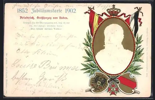 AK Grossherzog Friedrich von Baden, Jubiläumskarte 1902