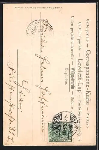 Präge-AK Kind im Osterei, Osterhase und Weidenkätzchen