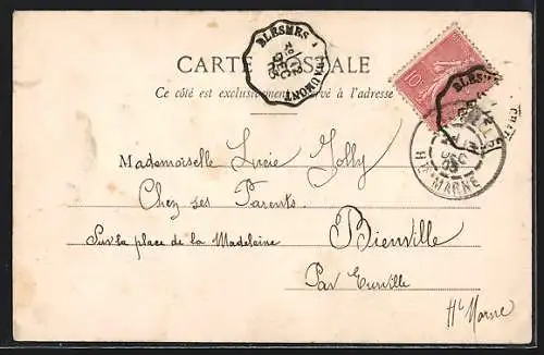 AK Jahreszahl 1904, Nouvelle Année, Mädchen und Eisenbahn