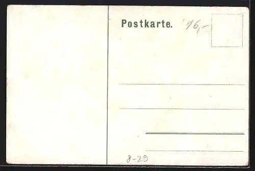 AK Wankum, Schmied gerahmt von einem Hufeisen, Geniesse das Leben, solange es blüht...