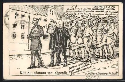 Künstler-AK Berlin, Der Hauptmann von Köpenick