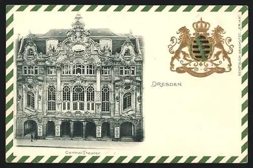 Präge-AK Dresden, Central-Theater, Wappen