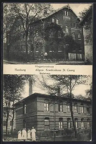 AK Hamburg-St.Georg, Allgem. Krankenhaus St. Georg, Badehaus, Pflegerinnenhaus