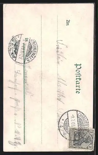 Lithographie Berlin-Tiergarten, Potsdamer Platz mit Strassenbahn, Blumen in einer Vase