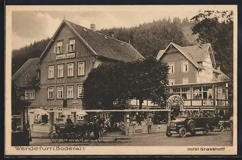 AK Wendefurth / Bodetal, Strasse am Hotel Grasshoff