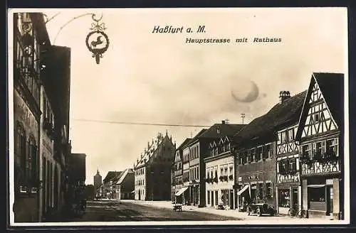 AK Hassfurt a. M., Hauptstrasse mit Rathaus