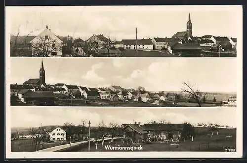 AK Wurmannsquick, Gesamtansicht, Panorama mit Landstrasse