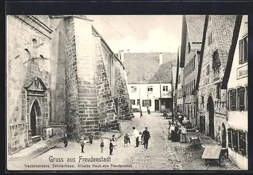 AK Freudenstadt, ältestes Haus Zehntscheuer in der Traubenstrasse