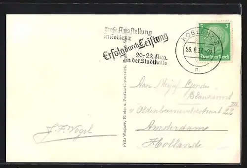 AK Koblenz /Rh., Deutsches Eck, Zusammenfluss von Rhein und Mosel