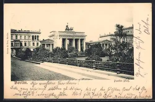 AK Berlin, Brandenburger Tor am Pariser Platz