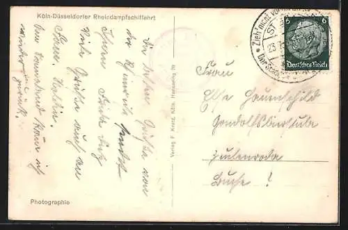 AK Rüdesheim /Rhein, Teilansicht mit Niederwalddenkmal