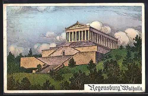 Künstler-AK Regensburg, Walhalla