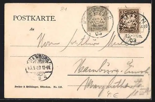AK München, Totalansicht vom Petersturm aus