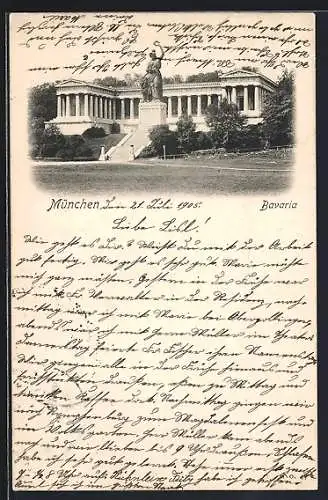 AK München, Bavaria mit Ruhmeshalle