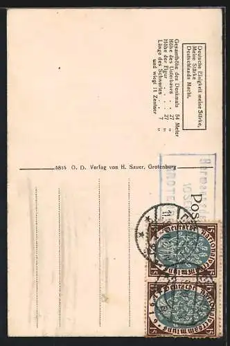 AK Hermanns-Denkmal /Teutoburger Wald, Frontansicht