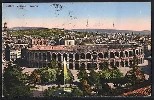 AK Verona, Arena aus der Vogelschau