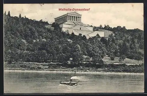 AK Donaustauf, Walhalla vom Wasser aus