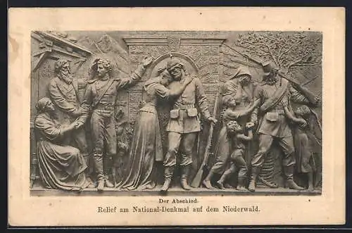 AK Rüdesheim, Niederwald-Denkmal, Relief Der Abschied