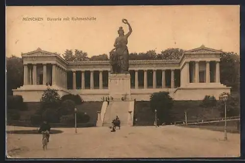 AK München, Ansicht mit Bavaria und Ruhmeshalle