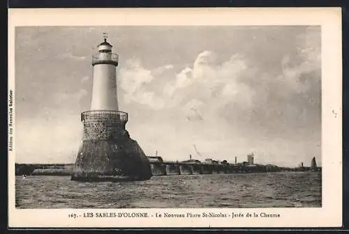 AK Les Sables-d`Olonne, Le Nouveau Phare St-Nicolas, Jetée de la Chaume