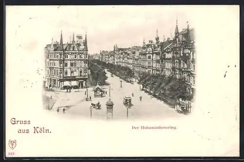 AK Köln-Neustadt, Hohenzollernring mit Strassenbahn