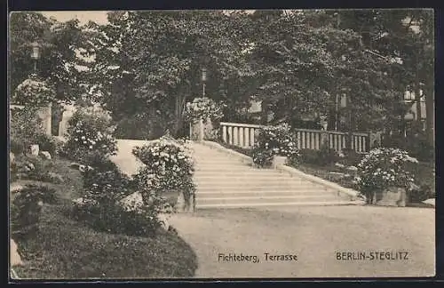 AK Berlin-Steglitz, Fichteberg, Terrasse