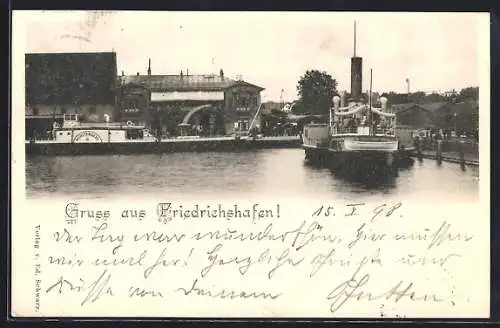 AK Friedrichshafen, Dampfer im Hafen