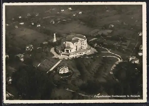 AK Dornach, Fliegeraufnahme vom Goetheanum