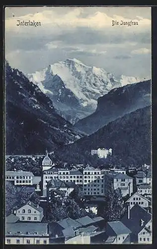 AK Interlaken, Panorama mit Jungfrau