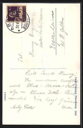 AK Arosa, Teilansicht aus der Vogelschau