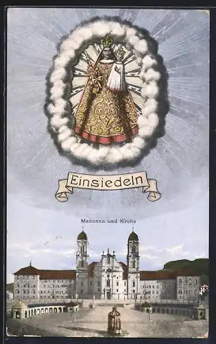 AK Einsiedeln, Madonna und Kirche