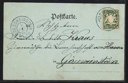 Mondschein-AK Pottenstein /Fränk. Schweiz, Ortsansicht aus der Vogelschau