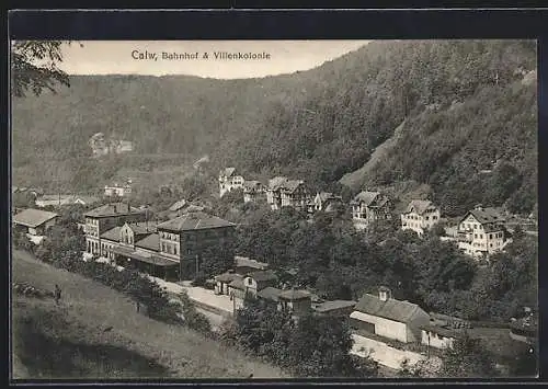 AK Calw, Bahnhof und Villenkolonie