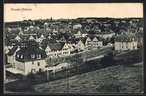 AK Dresden-Hellerau, Blick über die Dächer des Vorortes