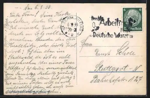 AK Kaiserslautern, Stiftsplatz aus der Vogelschau