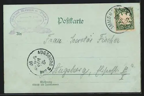 Mondschein-AK Immenstadt, Ansicht von Westen