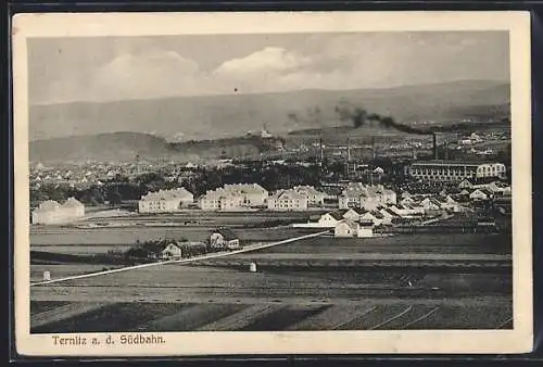 AK Ternitz a. d. Südbahn, Totalansicht von einen Berg aus