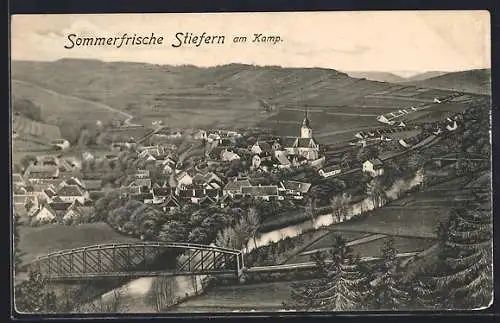 AK Stiefern am Kamp, Panorama von einen Berg aus