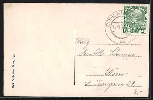 AK Unter-Olberndorf /Schleinbach, Ortsansicht von einen Berg aus